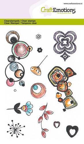 CraftEmotions clearstamps A6 - Retro Prints
