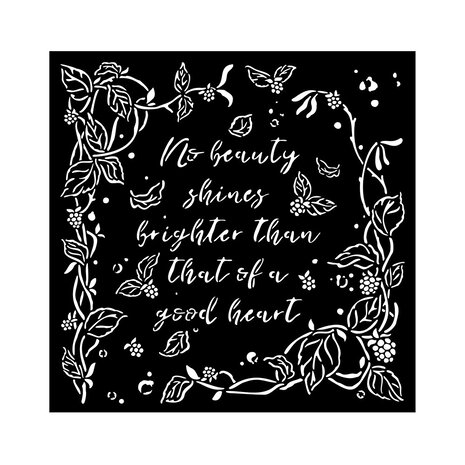 Stamperia - Woodland Thick Stencil 18x18cm Frame with Leaves