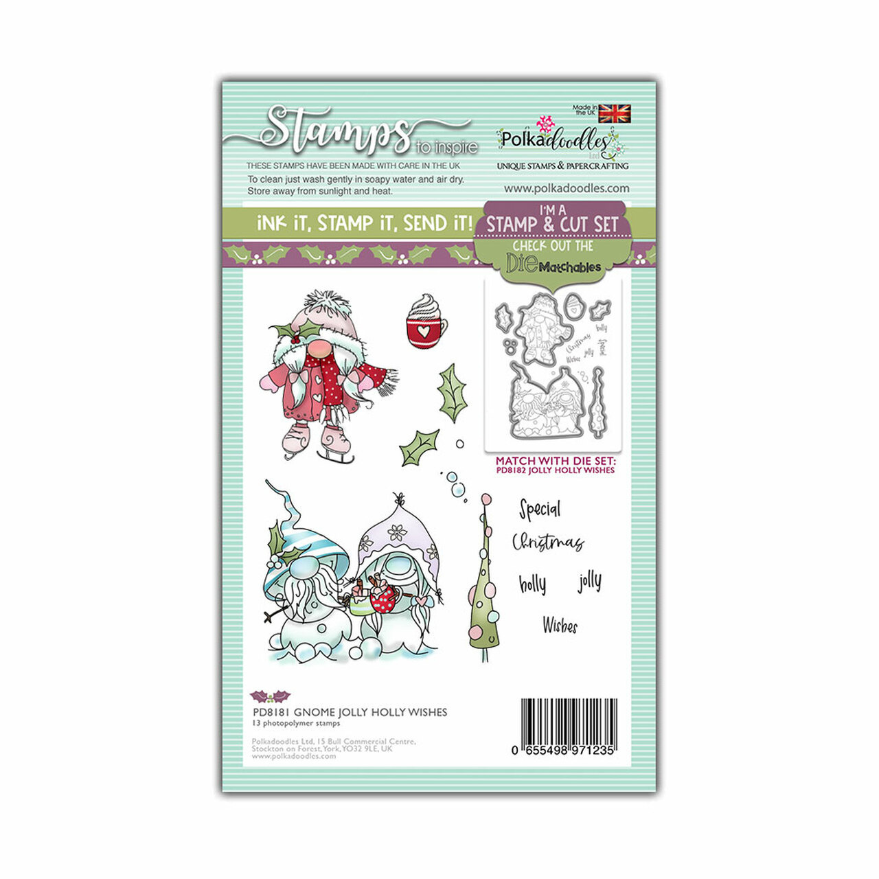 polkadoodles-gnome-jolly-holly-wishes-clear-stamps polkadoodles-gnome-jolly-holly-wishes-clear-stamps