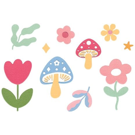 Sizzix - Thinlits Die by Letters by Shells Happy Florals (25pcs)