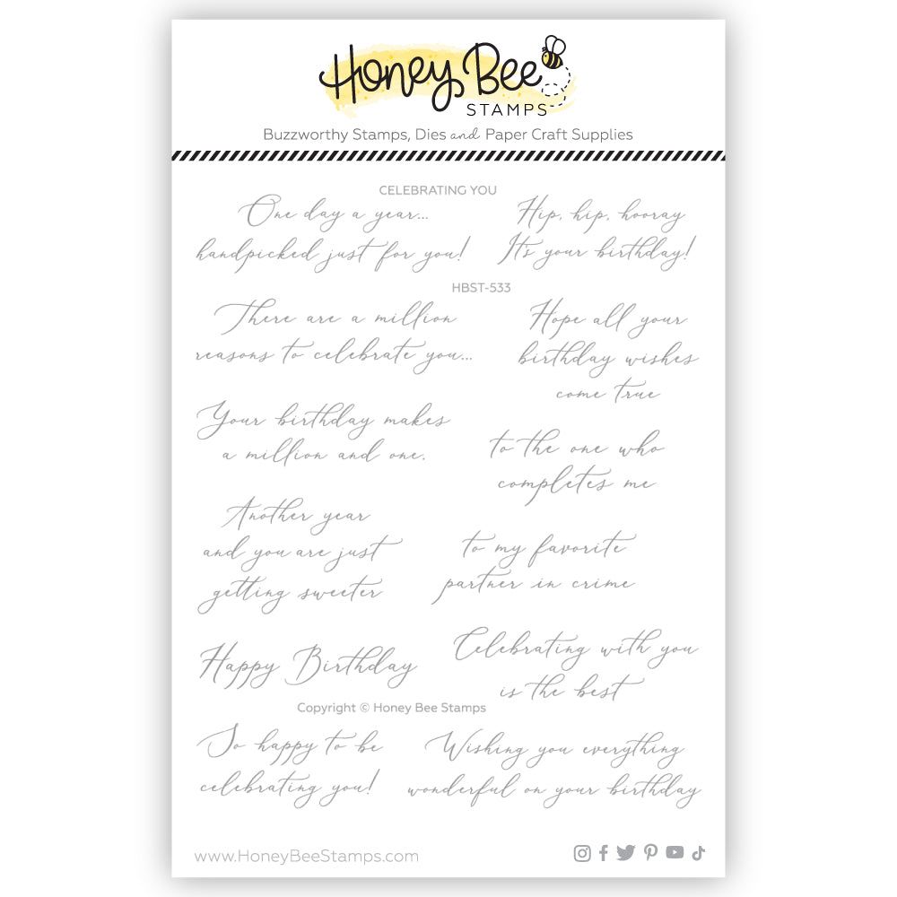 Honey Bee - Celebrating You 5x6 Stamp Set Honey Bee - Celebrating You 5x6 Stamp Set