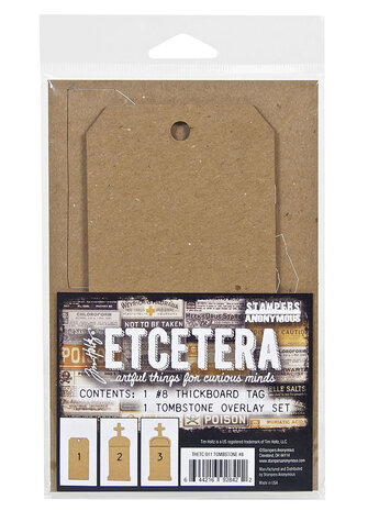 Tim HoltzT - Tombstone #8 Tim Holtz Etcetera Chipboard