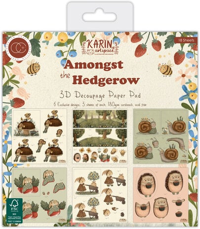 Craft Consortium - Amongst the Hedgerow 8x8 Inch 3D Decoupage Paper Pad