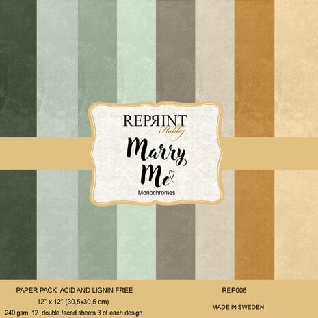 Reprint - Marry Me 12x12 Inch Cardstock