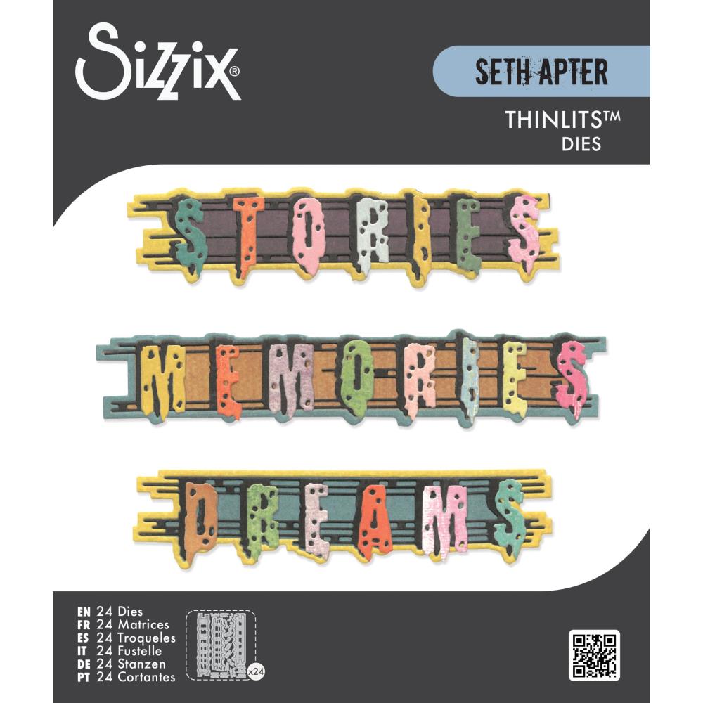 Sizzix Studio - Word Wafers #2  - Thinlits Die Set By Seth Apter 24/Pkg