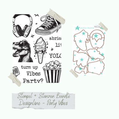 Creative Depot -  Bundle - Designline - Party Vibes - Stempelset & Stanzen 