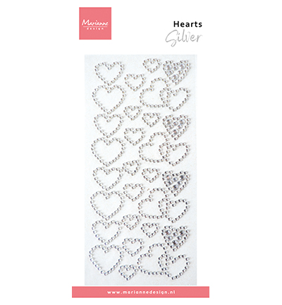 Marianne Design - Decoration, Hearts - Hearts rhinestones - silver