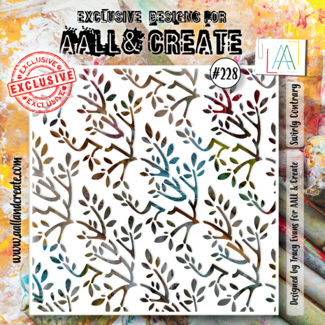 AALL & Create - Stencil 6x6 Inch Swirly Contrary AALL & Create - Stencil 6x6 Inch Swirly Contrary