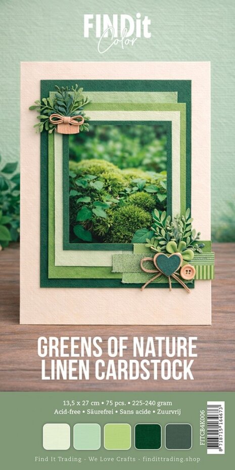 Linen Cardstock 4K Greens of Nature Pack (75pcs)