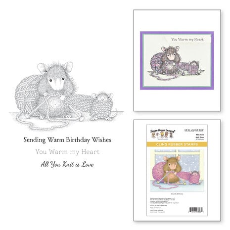 Spellbinders - Knit One Cling Rubber Stamp