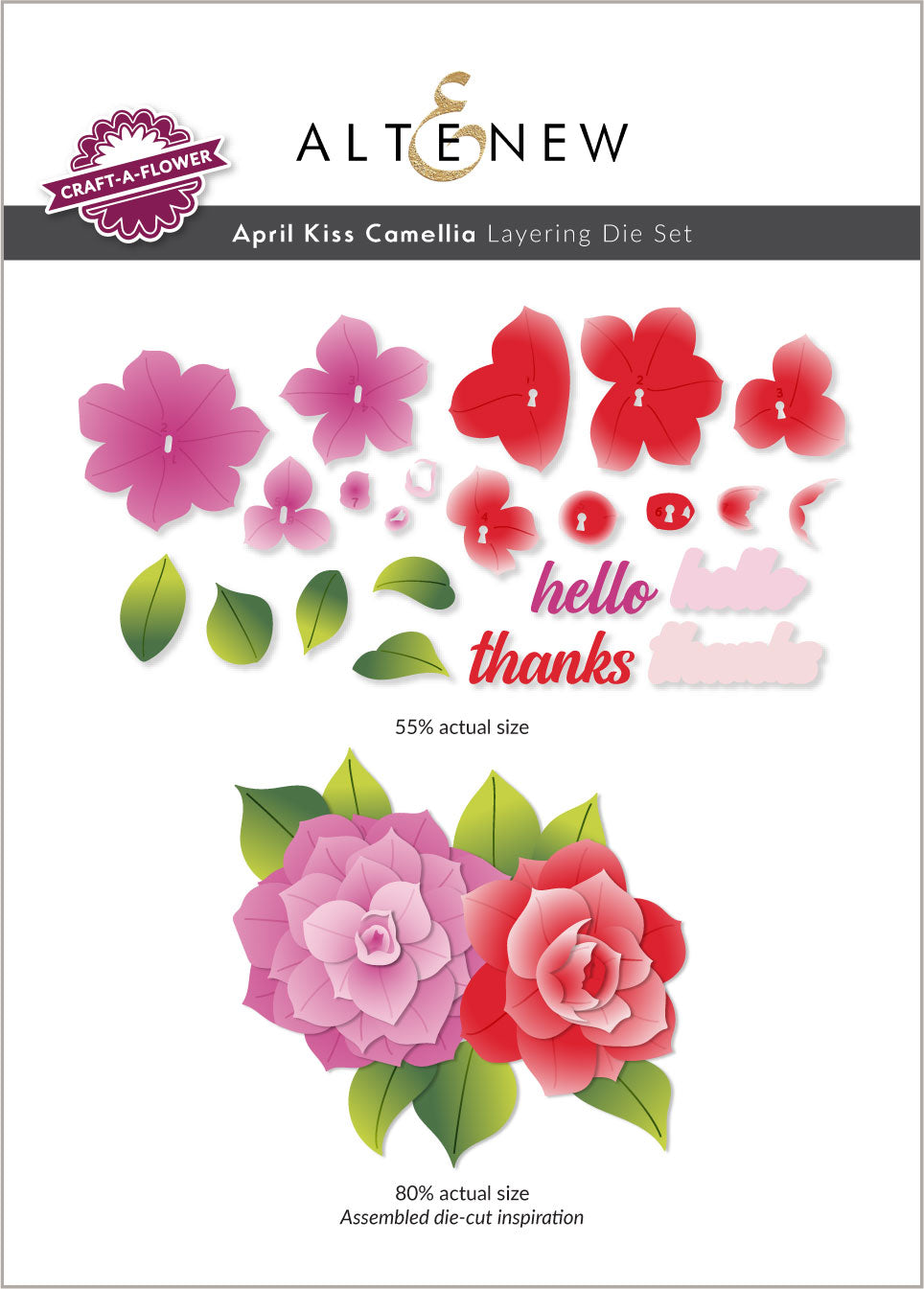 Altenew - Craft-A-Flower: April Kiss Camellia Layering Die Set Altenew - Craft-A-Flower: April Kiss Camellia Layering Die Set