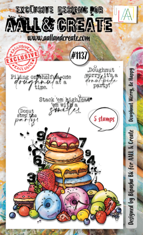 AALL and Create - Stamp Set A6 Doughnut Worry, Be Happy