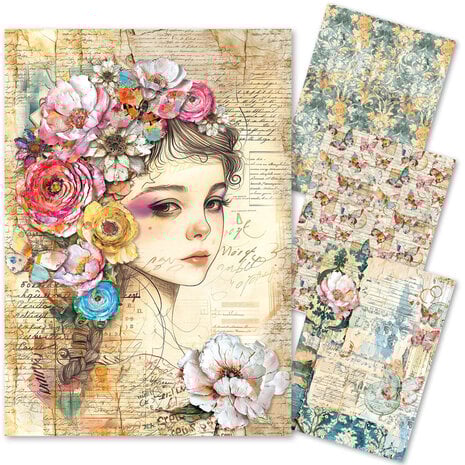 Ciao Bella -Quintessential A4 Mixed Media Rice Paper (4pcs) 