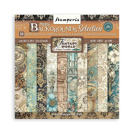 Stamperia - Sir Vagabond in Fantasy World Maxi Background 12x12 Inch Paper Pack  Stamperia - Sir Vagabond in Fantasy World Maxi Background 12x12 Inch Paper Pack