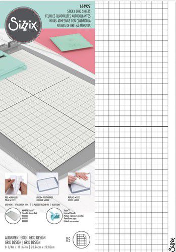 Sizzix Accessory Sticky Grid Sheets 8.25"X11.75" 5/Pkg Sizzix Accessory Sticky Grid Sheets 8.25"X11.75" 5/Pkg