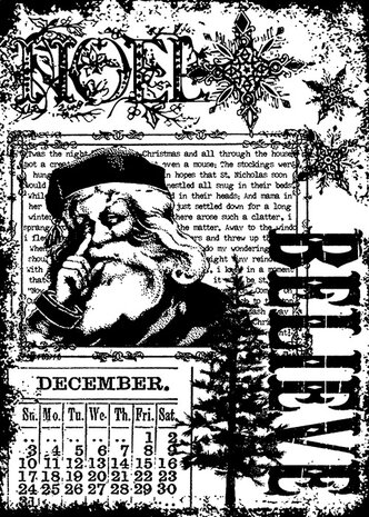 Stampers Anonymous - Christmas Miracle Tim Holtz Components Cling Mount Collage Stamp