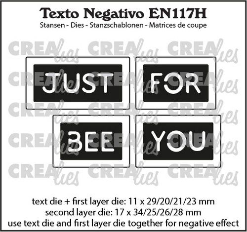 Crealies Texto Negativo JUST BEE/FOR YOU (H) - (ENG)