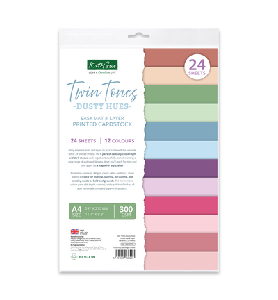Katy Sue Designs - Bedruckter Matt- und Layer-Cardstock - Twin Tones: Dusty Hues