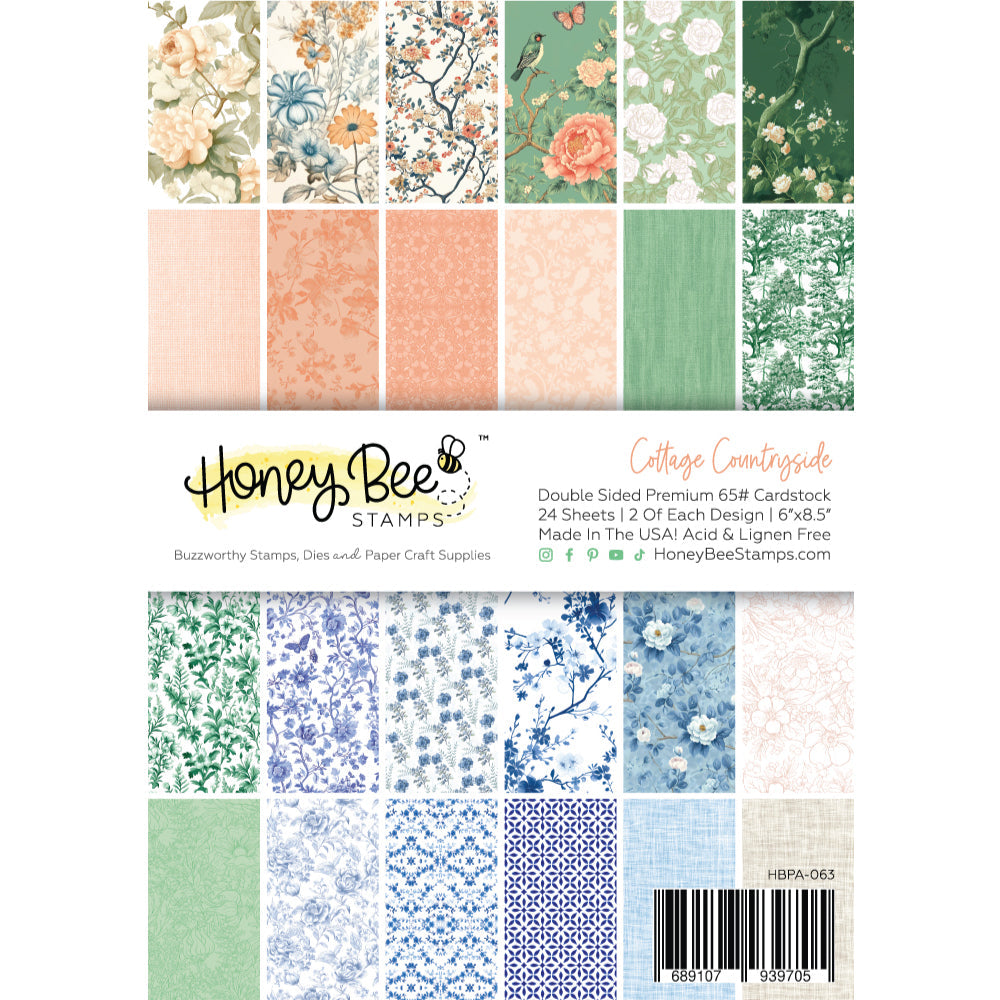 Honey Bee -  Cottage Countryside Paper Pad 6x8.5 - 24 Double Sided Sheets 