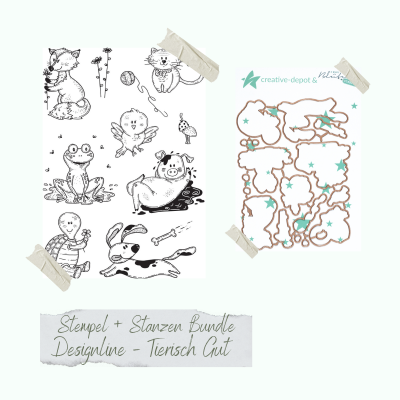 Creative Depot -  Bundle - Designline - Tierisch Gut - Stempelset & Stanzen 