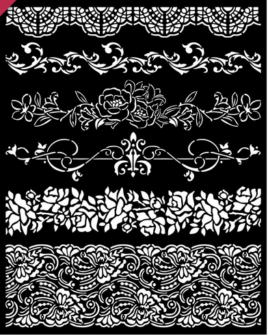 Stamperia - Thick stencil cm 20X25 - Romance Forever borders