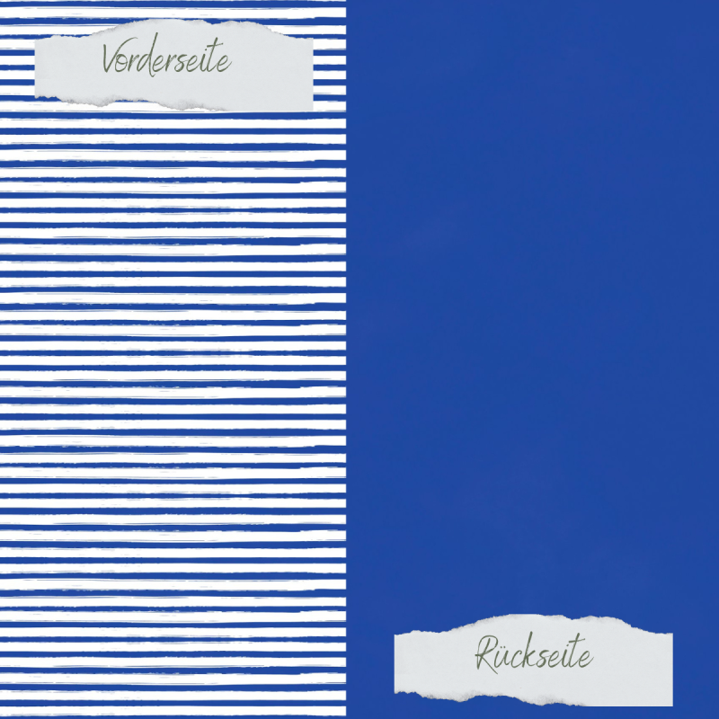 Creative Depot - Designpapier - Basic - Tintenblau - Streifen + Uni - Doppelseitig bedruckt 